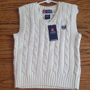Chaps Boys Cream Cable Knit Sweater Vest